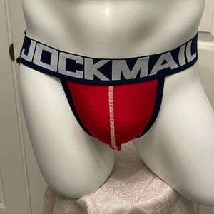 Jockmail Red and Black Jockstrap